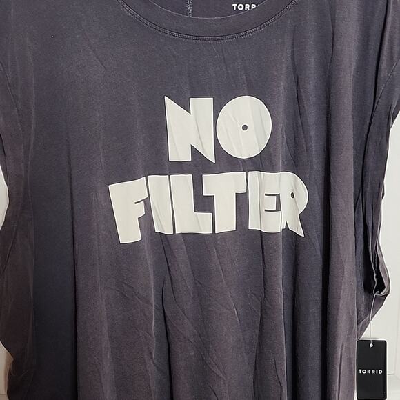 Torrid No Filter Periscope Gray Relaxed Fit Cotton Graphic Tee, NWT, 4X - Picture 2 of 6
